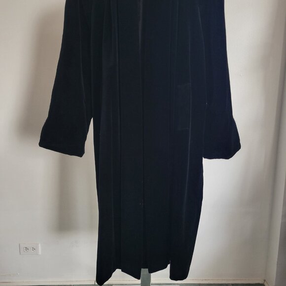 VELVET Full length elegant black velvet coat JS Collection Nordstrom (Size: M-P) - Picture 9 of 9
